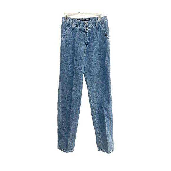 Vintage Rockies Slim Long Hi-Rise Western Cowgirl Denim Blue Jeans Size 11/12 - Picture 1 of 9